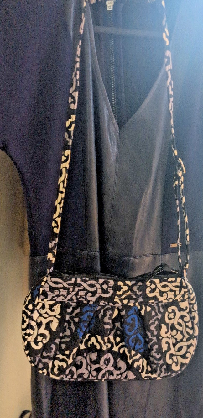Vera Bradley Frannie Canterberry Cobalt Quilted Purse Shoulder Bag CrossBody